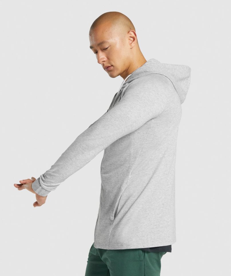 Men's Gymshark Critical 2.0 Zip Up Hoodie Light Grey | NZ 2LWESP